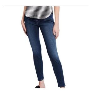 Frame Le High Waist Skinny Ankle Jeans Dark Wash Stretch Fabric